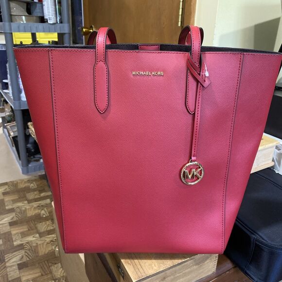 Michael Kors Sinclair Large  Tote Bag - Crimson - Picture 1 of 9